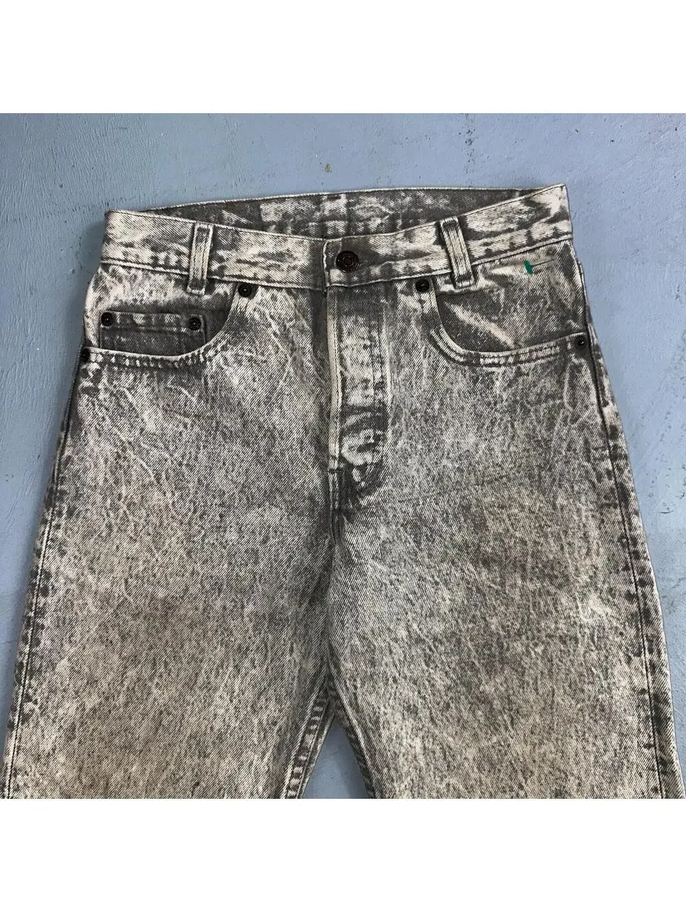 Levis 501 Vintage 80s USA XX Straight Leg Jeans Gray Acid Wash 28x30 Act 26x27